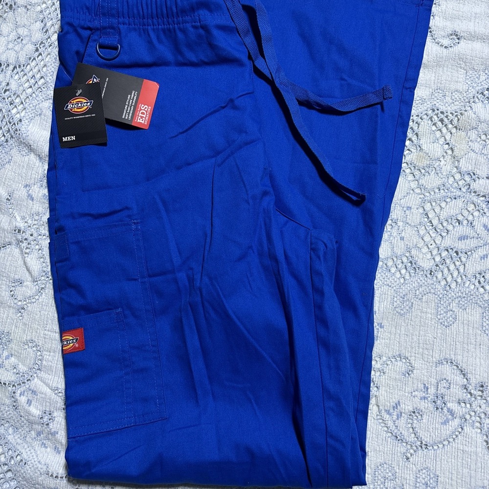 Dickies Scrubs Men Tall Zip Fly Pull-On Pant 81006 ROWZ Royal Size Small
